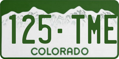 CO license plate 125TME