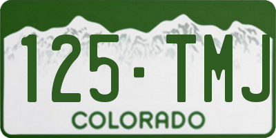 CO license plate 125TMJ