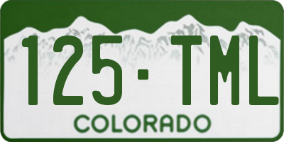 CO license plate 125TML