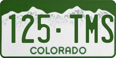CO license plate 125TMS