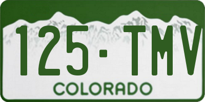 CO license plate 125TMV