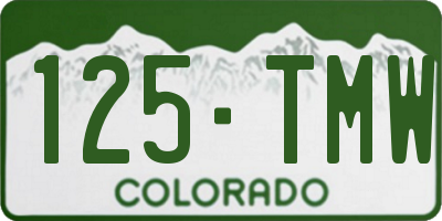 CO license plate 125TMW