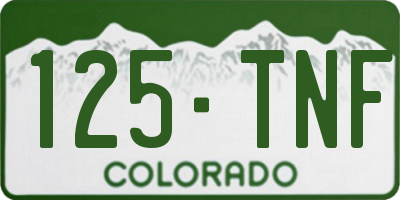 CO license plate 125TNF