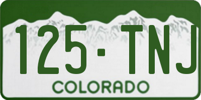 CO license plate 125TNJ