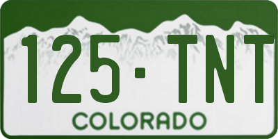 CO license plate 125TNT