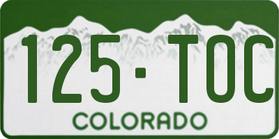 CO license plate 125TOC
