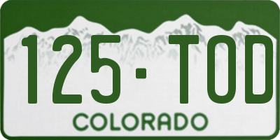 CO license plate 125TOD