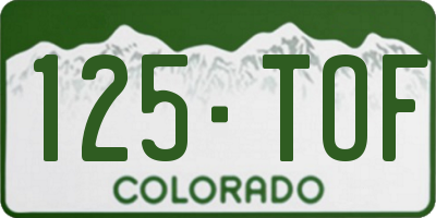 CO license plate 125TOF