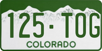 CO license plate 125TOG