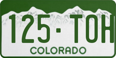 CO license plate 125TOH