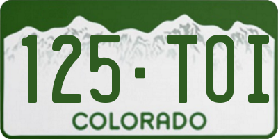 CO license plate 125TOI