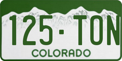 CO license plate 125TON
