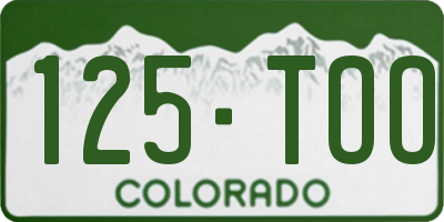 CO license plate 125TOO