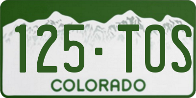 CO license plate 125TOS