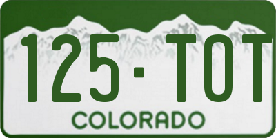 CO license plate 125TOT