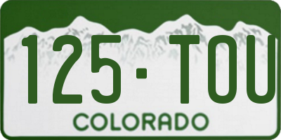 CO license plate 125TOU