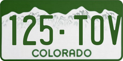 CO license plate 125TOV