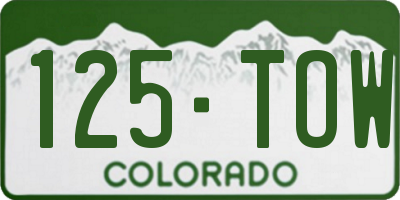 CO license plate 125TOW