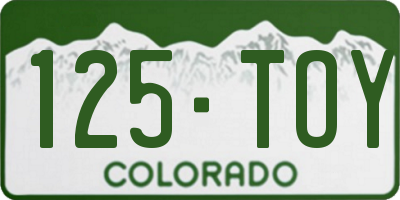 CO license plate 125TOY