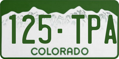 CO license plate 125TPA