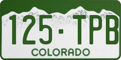 CO license plate 125TPB