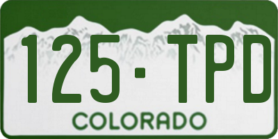 CO license plate 125TPD