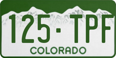 CO license plate 125TPF