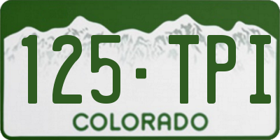 CO license plate 125TPI
