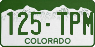 CO license plate 125TPM