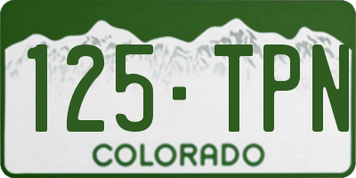 CO license plate 125TPN
