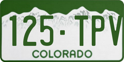 CO license plate 125TPV