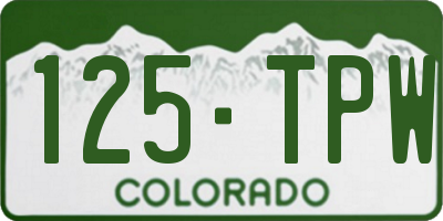 CO license plate 125TPW