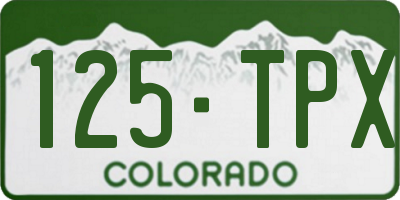 CO license plate 125TPX