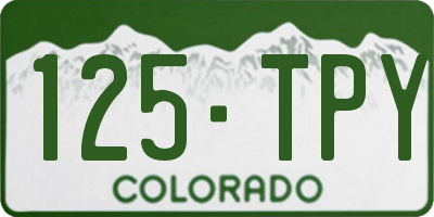 CO license plate 125TPY