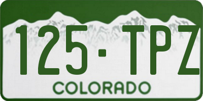 CO license plate 125TPZ