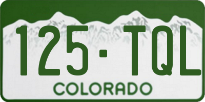 CO license plate 125TQL