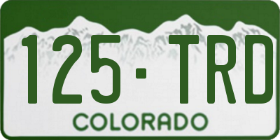 CO license plate 125TRD