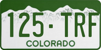 CO license plate 125TRF