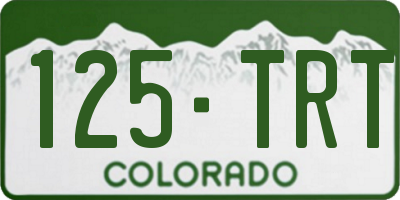 CO license plate 125TRT