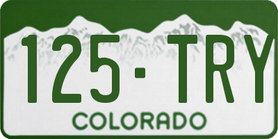 CO license plate 125TRY