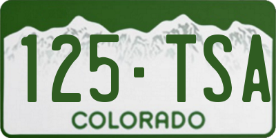 CO license plate 125TSA