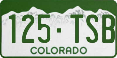CO license plate 125TSB