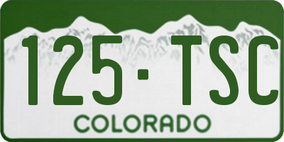 CO license plate 125TSC