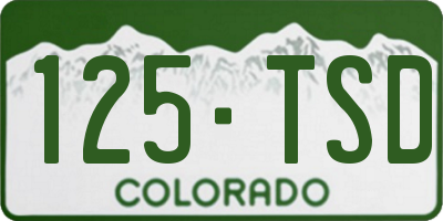 CO license plate 125TSD