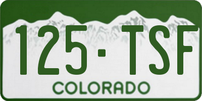 CO license plate 125TSF