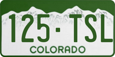 CO license plate 125TSL