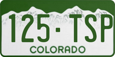 CO license plate 125TSP