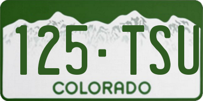 CO license plate 125TSU