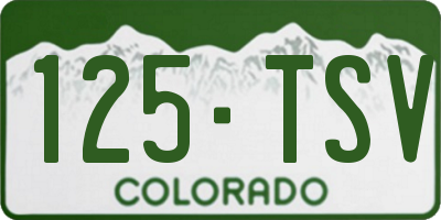 CO license plate 125TSV