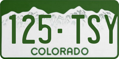 CO license plate 125TSY